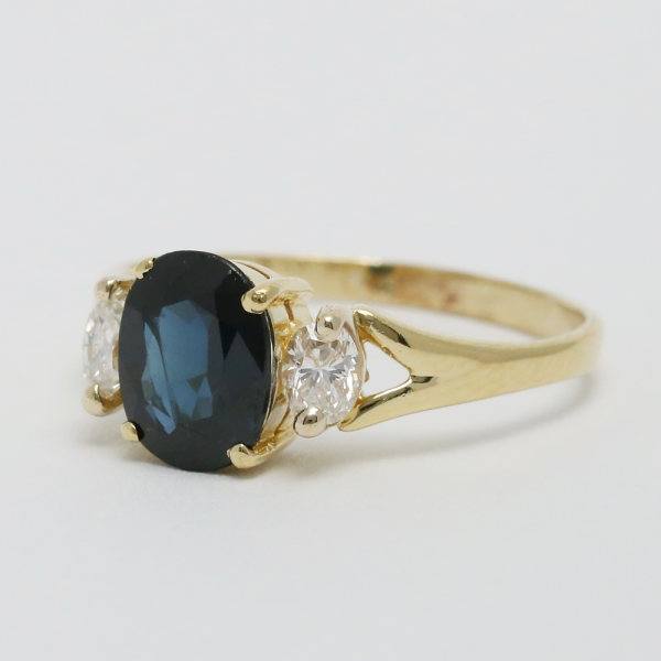 Inel cu Diamante & Safire din Aur Galben 18k