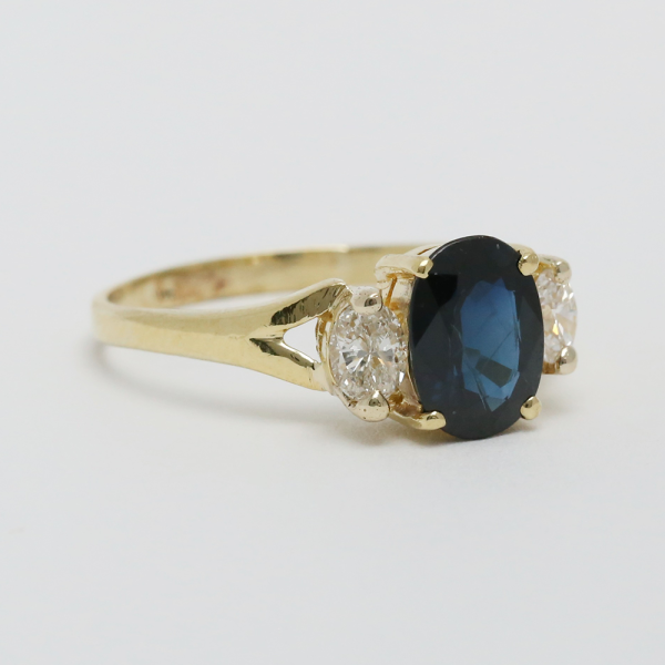 Inel cu Diamante & Safire din Aur Galben 18k