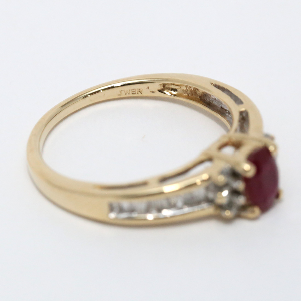 Inel cu Diamante & Rubine din Aur Galben 14k