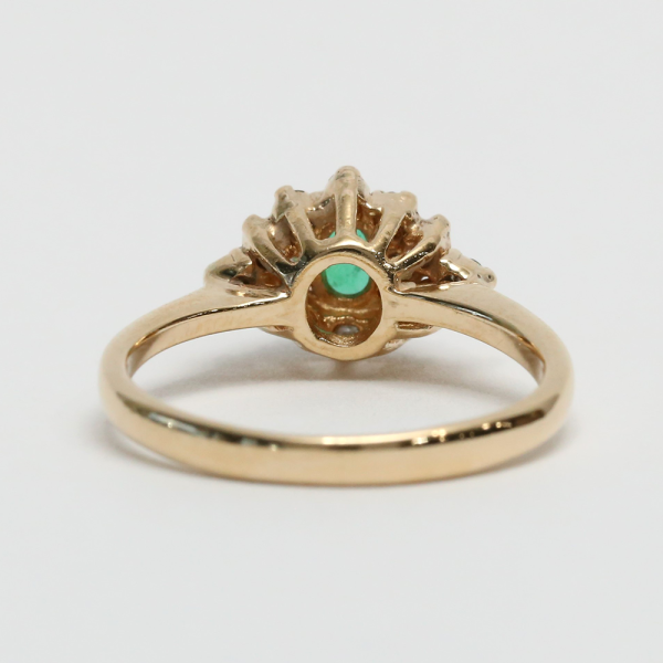 Inel cu Diamante & Smarald din Aur Galben 14k