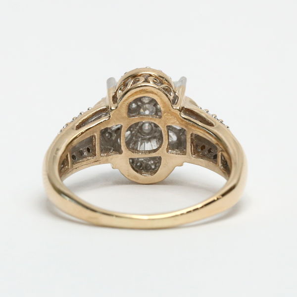 Inel de Cocktail cu Diamante din Aur Galben 14k