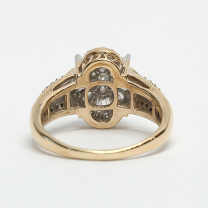 Inel de Cocktail cu Diamante din Aur Galben 14k