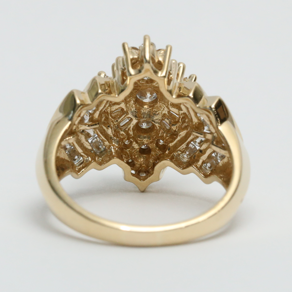 Inel de Cocktail cu Diamante din Aur Galben 14k