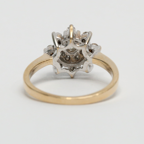 Inel de Cocktail cu Diamante din Aur Galben 14k