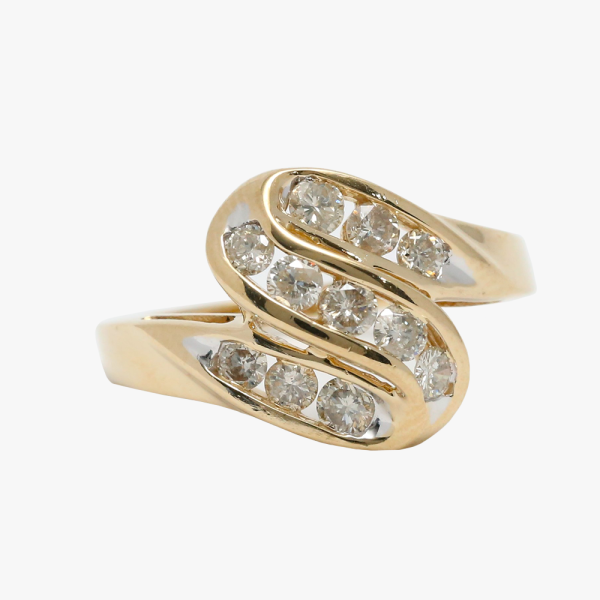 Inel cu Diamante din Aur Galben 14k