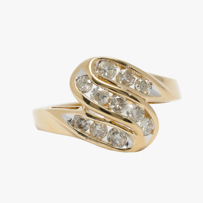 Inel cu Diamante din Aur Galben 14k