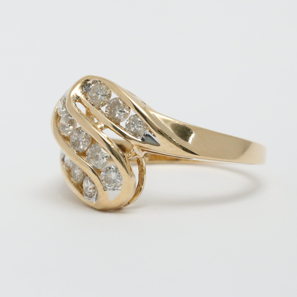 Inel cu Diamante din Aur Galben 14k