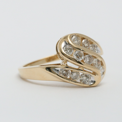 Inel cu Diamante din Aur Galben 14k