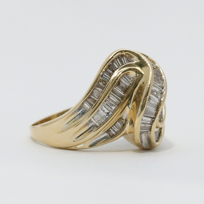 Inel cu Diamante din Aur Galben 14k