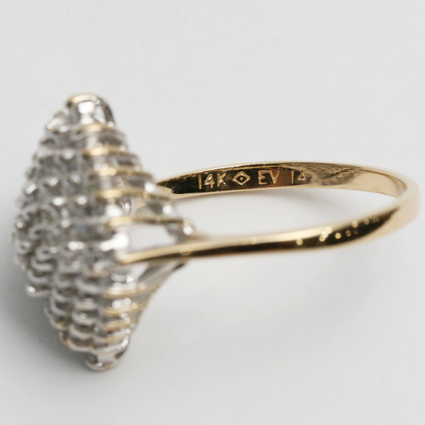 Inel cu Diamante din Aur Galben 14k