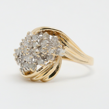 Inel cu Diamante din Aur Galben 10k