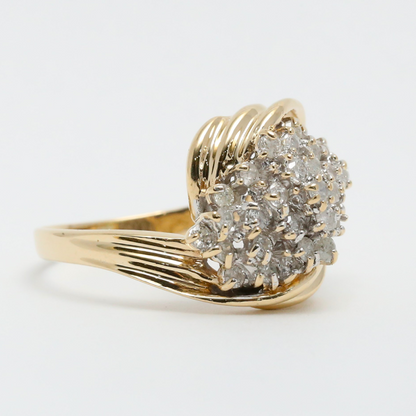 Inel cu Diamante din Aur Galben 10k