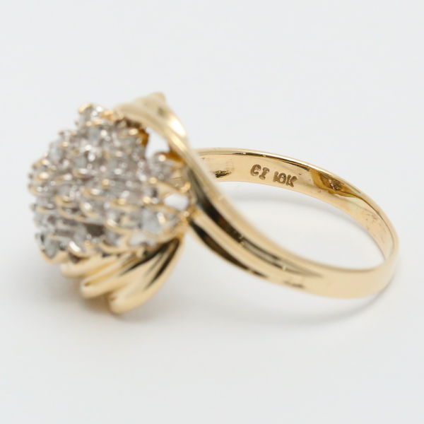 Inel cu Diamante din Aur Galben 10k