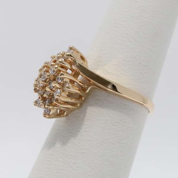 Inel de Cocktail cu Diamante din Aur Galben 14k