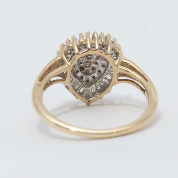 Inel de Cocktail cu Diamante din Aur Galben 10k