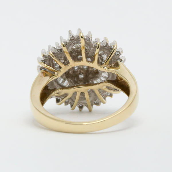 Inel de Cocktail cu Diamante din Aur Galben 10k