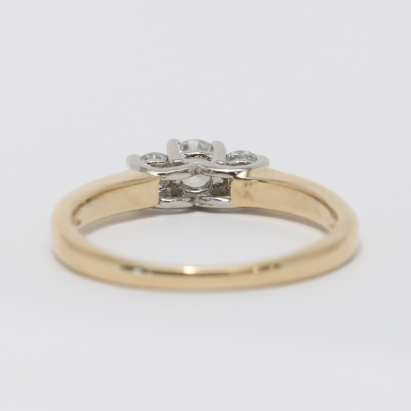 Inel cu Diamante din Aur Galben 14k & Platină