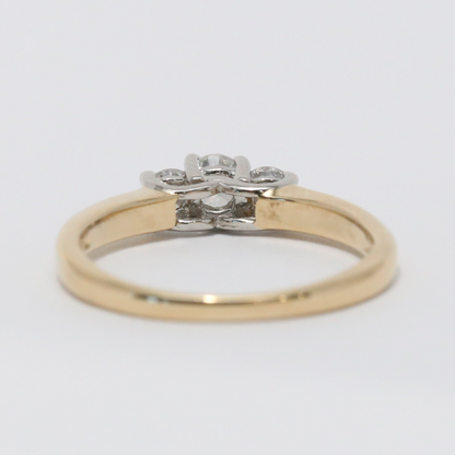 Inel cu Diamante din Aur Galben 14k & Platină