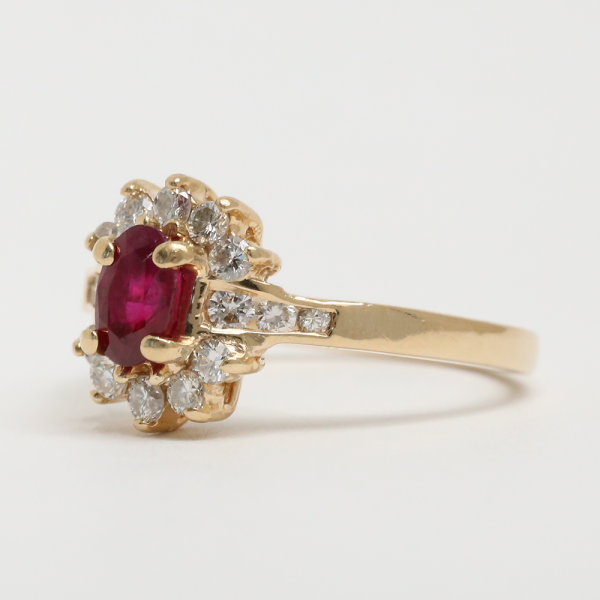 Inel cu Rubine & Diamante din Aur Galben 14k