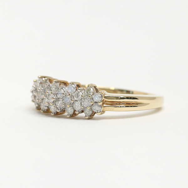 Inel cu Diamante din Aur Galben 10k