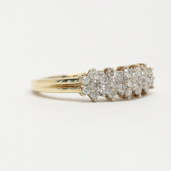 Inel cu Diamante din Aur Galben 10k