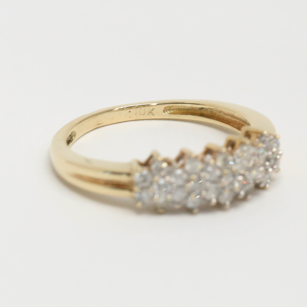 Inel cu Diamante din Aur Galben 10k