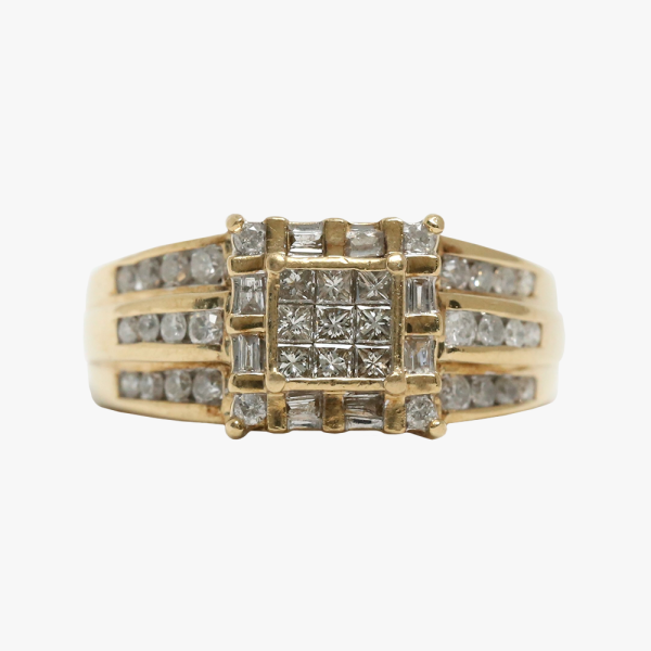 Inel cu Diamante din Aur Galben 10k