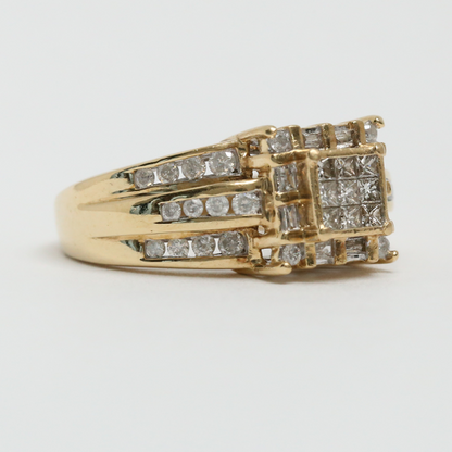 Inel cu Diamante din Aur Galben 10k