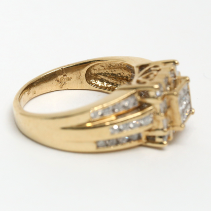 Inel cu Diamante din Aur Galben 10k