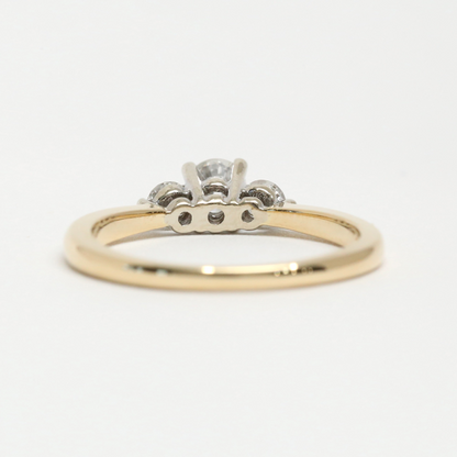 Inel cu Trei Diamante din Aur Galben 14k