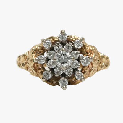 Inel cu Diamante din Aur Galben 14k