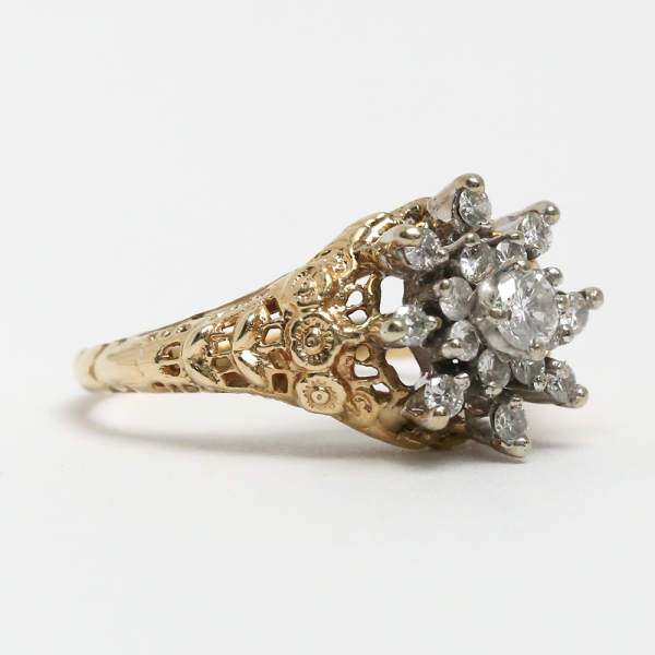 Inel cu Diamante din Aur Galben 14k