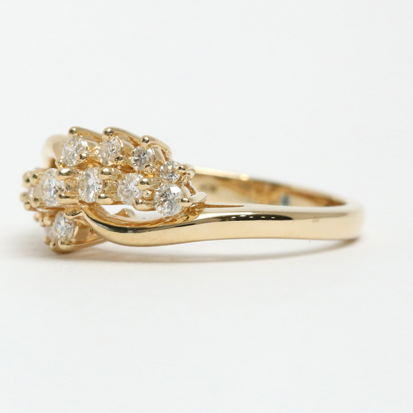 Inel cu Diamante din Aur Galben 14k