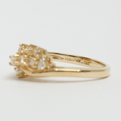 Inel cu Diamante din Aur Galben 14k