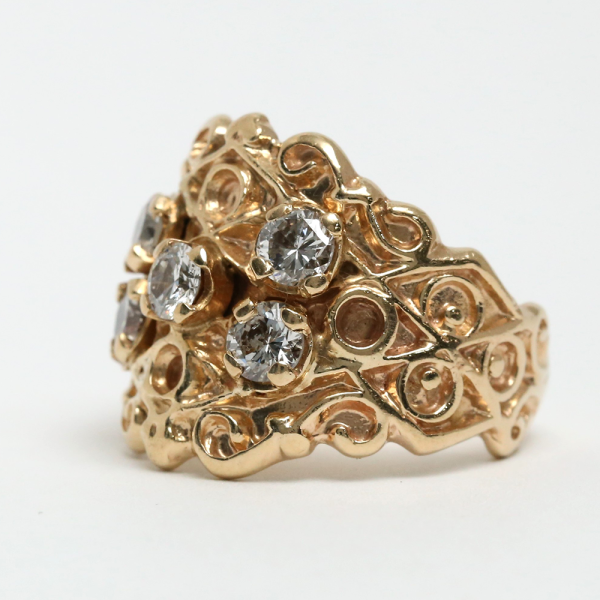 Inel cu Diamante din Aur Galben 14k