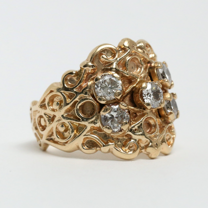 Inel cu Diamante din Aur Galben 14k