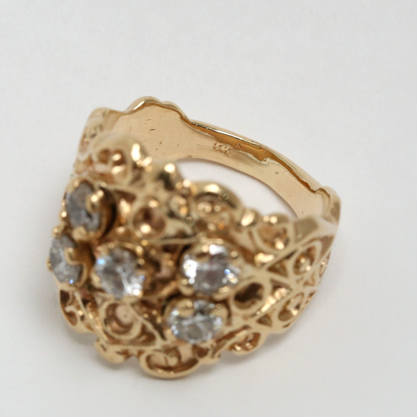 Inel cu Diamante din Aur Galben 14k