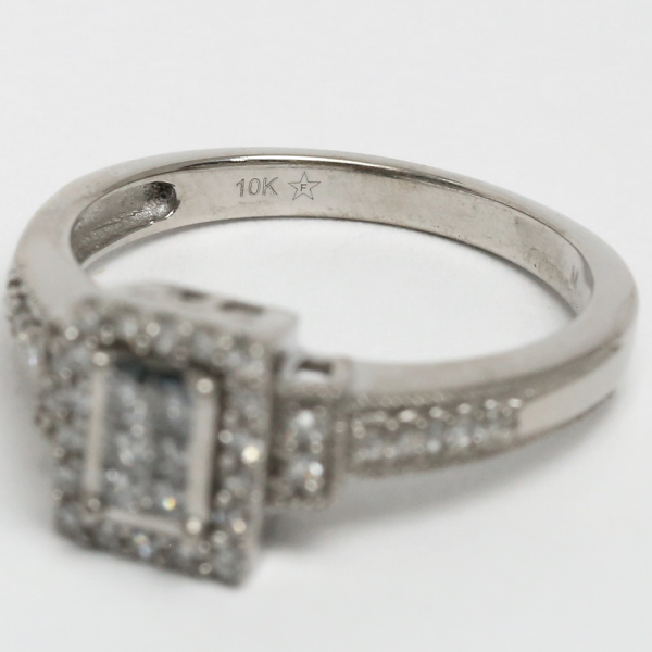 Inel cu Diamante din Aur Alb 10k