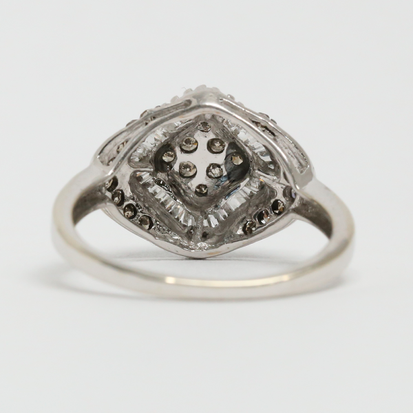 Inel cu Diamante din Aur Alb 10k