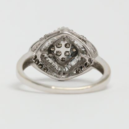 Inel cu Diamante din Aur Alb 10k