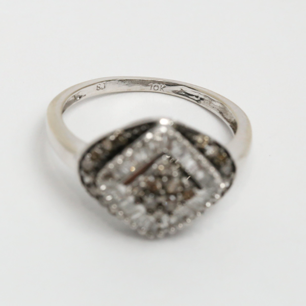 Inel cu Diamante din Aur Alb 10k