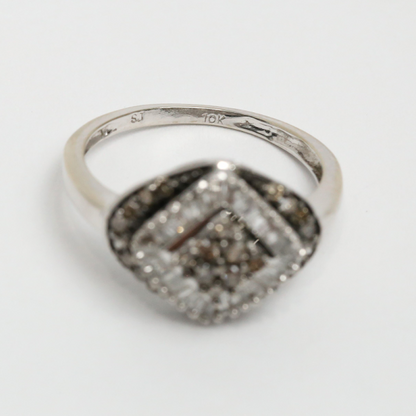 Inel cu Diamante din Aur Alb 10k