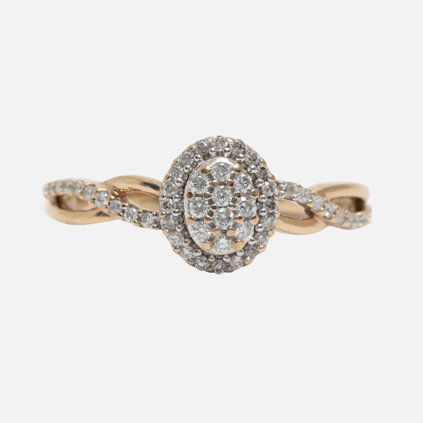 Inel cu Diamante din Aur Galben 10k