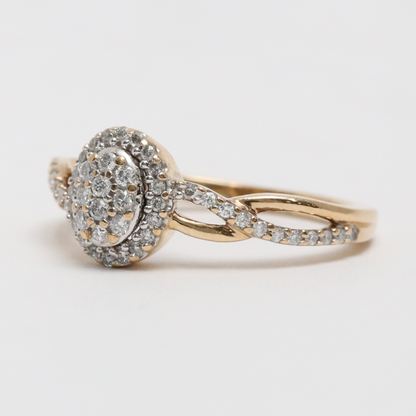 Inel cu Diamante din Aur Galben 10k