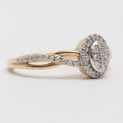 Inel cu Diamante din Aur Galben 10k