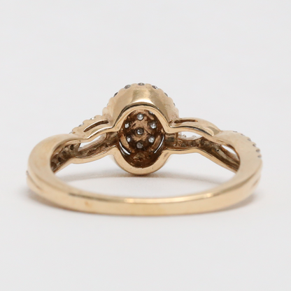 Inel cu Diamante din Aur Galben 10k