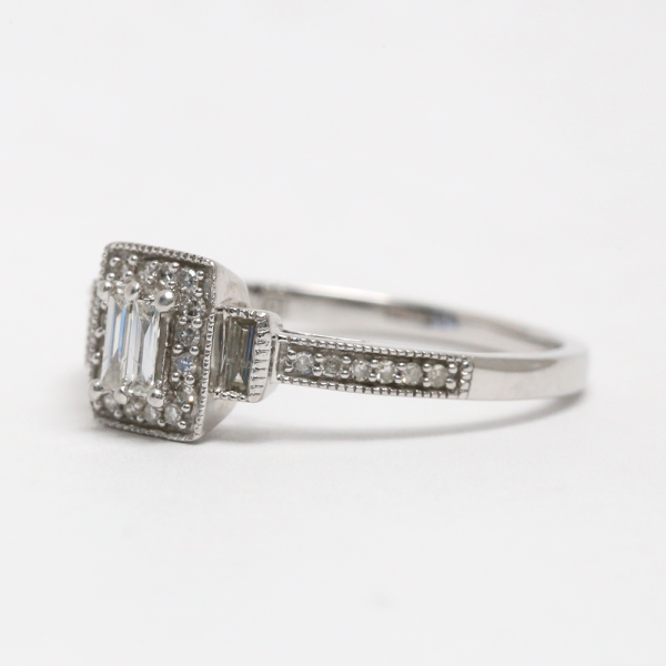 Inel cu Diamante din Aur Alb 10k