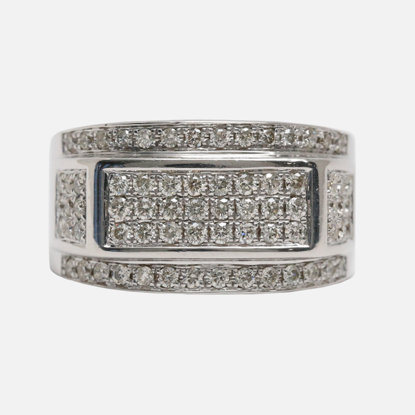 Inel cu Diamante din Aur Alb 10k