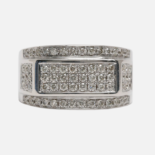 Inel cu Diamante din Aur Alb 10k