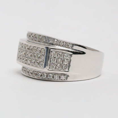 Inel cu Diamante din Aur Alb 10k